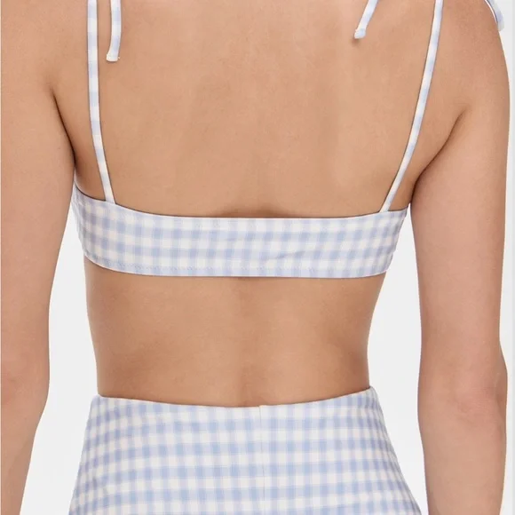 Reformation Light Blue Checkered Bikini - Picture 3 of 5